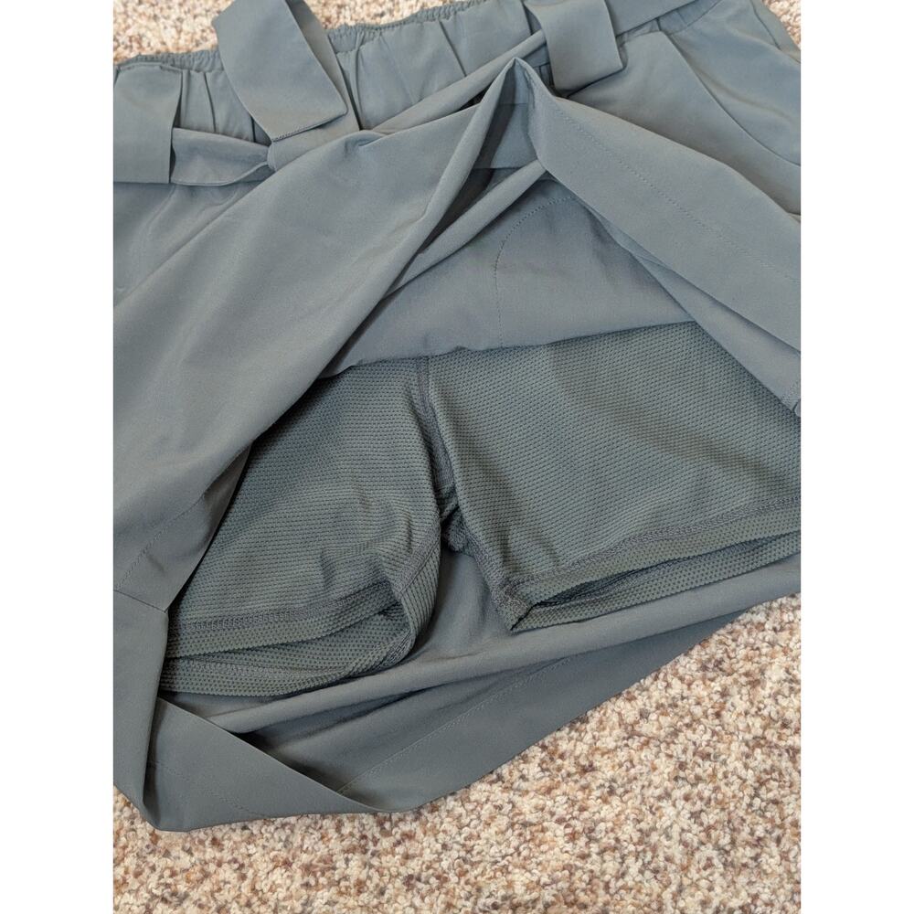 Athleta Skort Shorts Womens S Skyline Paper Bag Tie Elastic Waist Olive Green - Picture 5 of 9